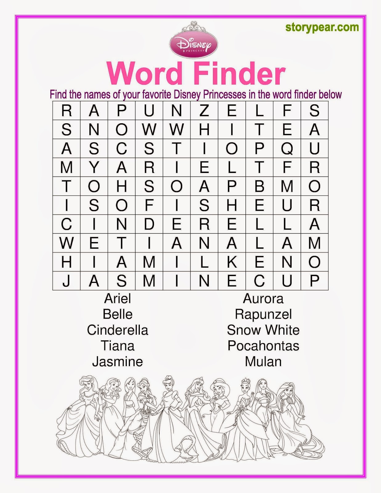 Disney homework pages